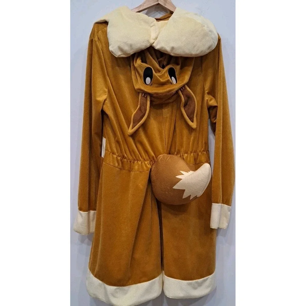 Pokemon Eevee Fleece Hooded Free Size Cosplay Adult Xl Large